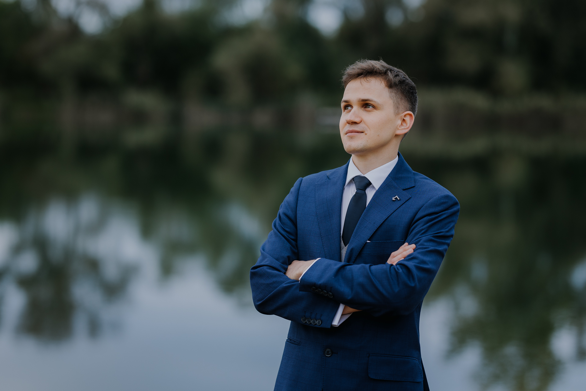 portret pana Młodego podczas sesji poślubnej