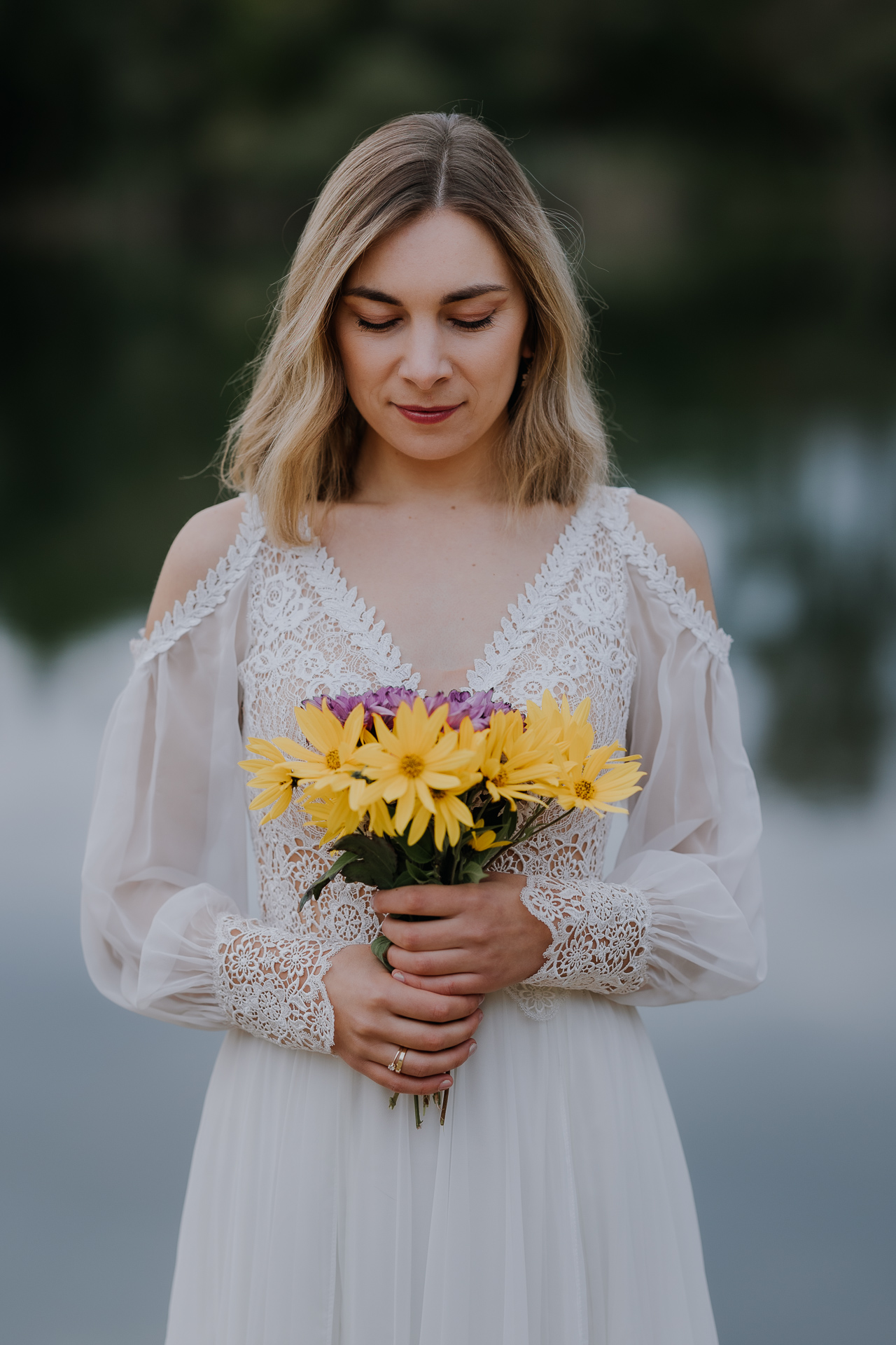 portret panny Młodej podczas sesji poślubnej