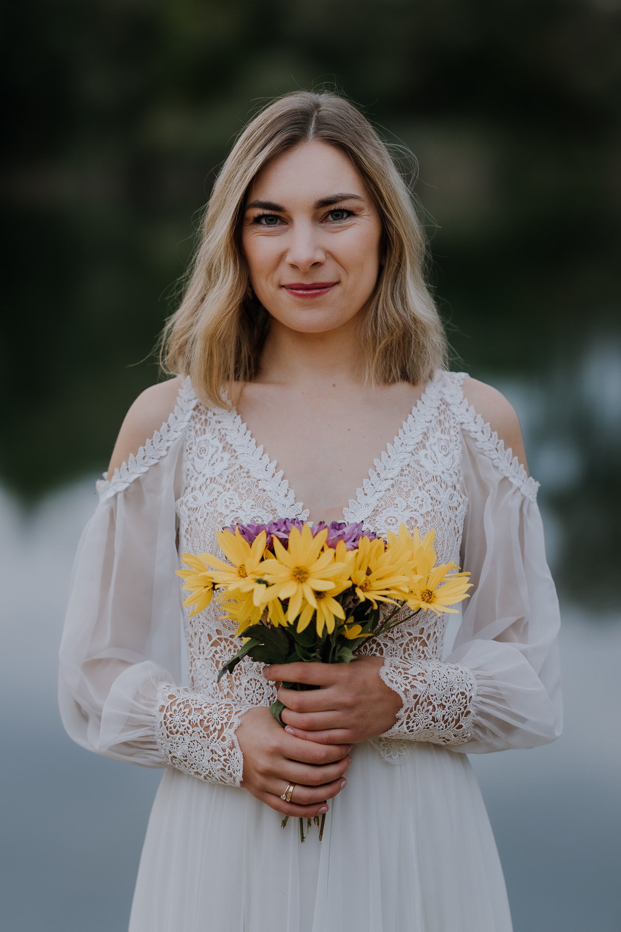 portret panny Młodej podczas sesji poślubnej