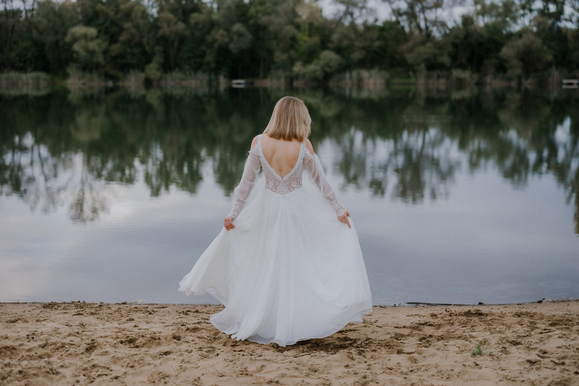 portret panny Młodej podczas sesji poślubnej