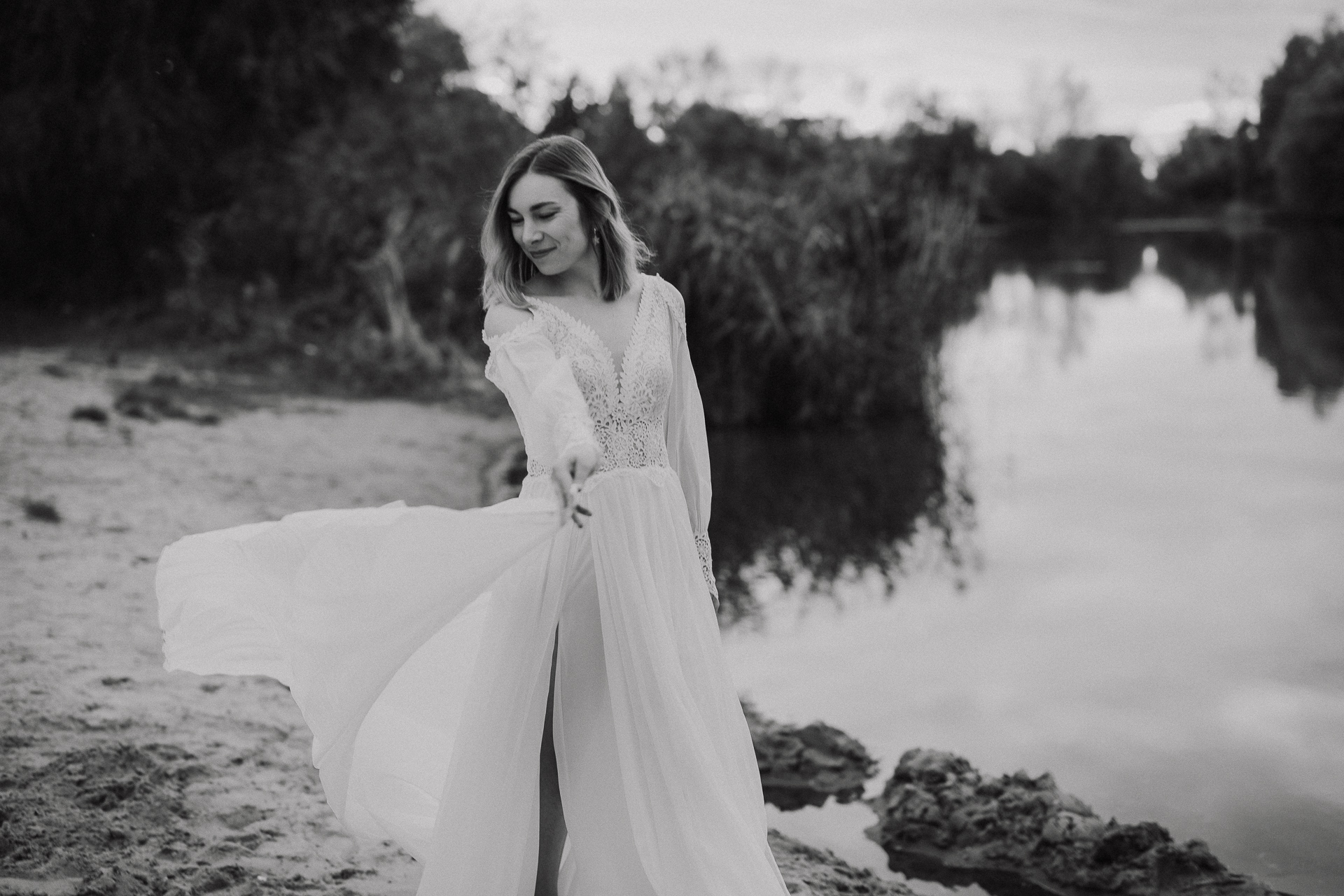 portret panny Młodej podczas sesji poślubnej