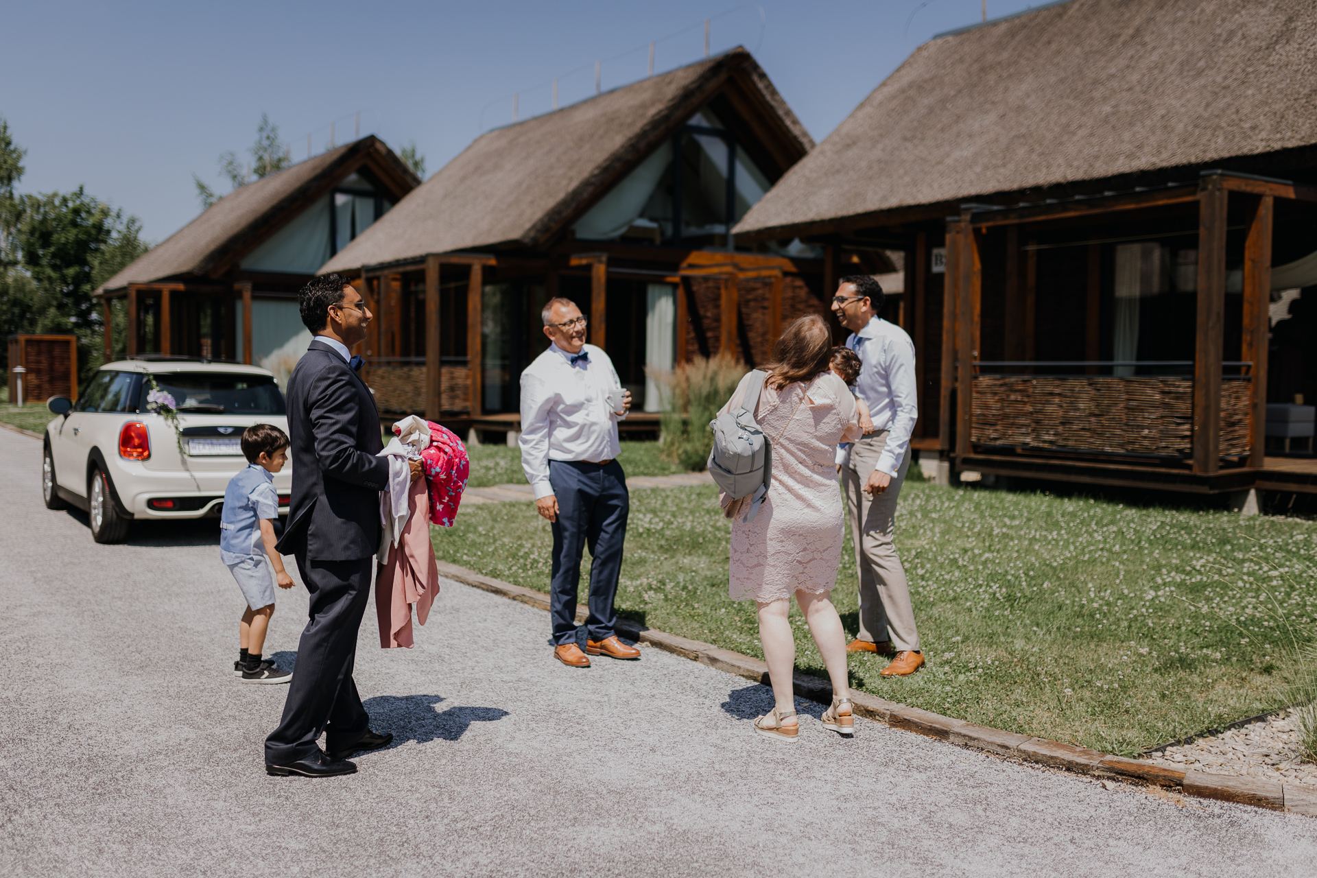 wesołe rozmowy rodziny w Kuter Port Nieznanowice